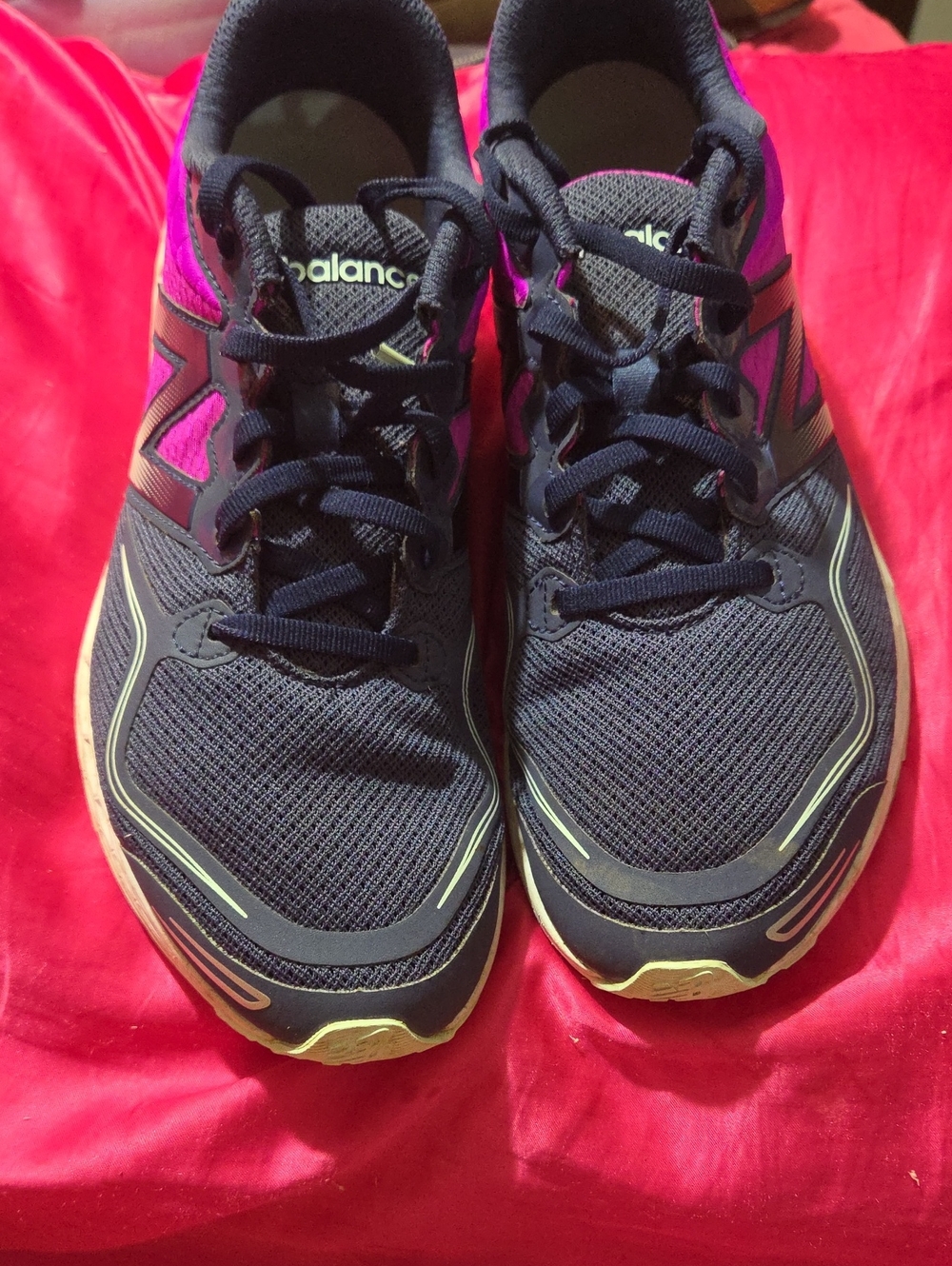 New Balance Women's Athletic Sneakers in Navy with Purple-Pink Accents